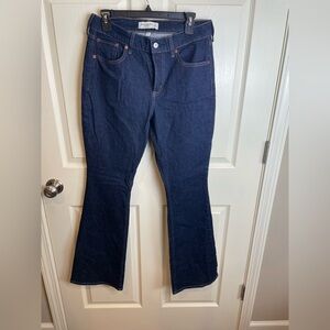 Abercrombie Curve Love Mid Rise Boot Cut Dark Wash Jeans 28